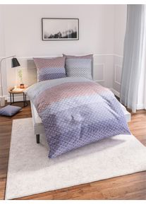 Dormisette unisex Bedtextiel in lichtblauw/duifblauw bedrukt ,maat 40x80/135x200 cm, Witt, 100% Katoen