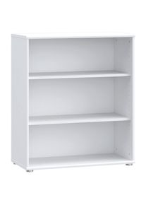Regal, Wei&szlig;, Holzwerkstoff, 2 F&auml;cher, 73.7x85.5x34.8 cm, Typenauswahl, Beim&ouml;bel erh&auml;ltlich, stehend, Wohnzimmer, Regale, B&uuml;cherregale