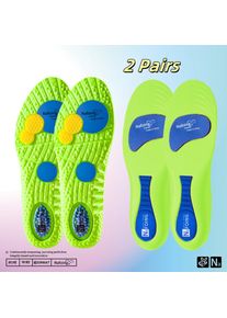 2Pairs 4D Orthopedic Sport Insoles Soft Breathable High-elasticity Shock Absorption Running Shoe Pad For Men Women Latex Massage