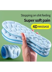 4D Sport Insoles for Shoes Women Men Deodorant Breathable Cushion Running Insoles for Feet Orthopedic Massage Running Care Pads