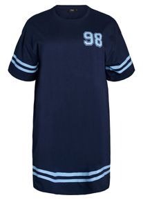 ZIZZI Damer Tunika 'ENILLA' navy / lysebl&aring; St&oslash;rrelse 5XL/6XL