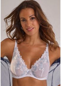 Nuance Dames Beugelbeha in wit/zilver ,maat 100B, Witt, 74% Polyamide, 16% Polyester, 10% Elastan