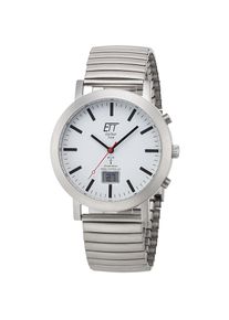 ETT Funkuhr &raquo;Station Watch&laquo; Armbanduhr, Herrenuhr, Datum, Solar, Flexband, Zugband