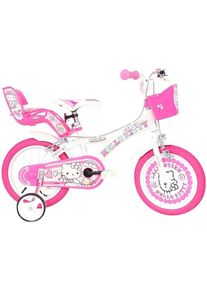 Kinderfahrrad DINO BIKES "Hello Kitty 16" Kinderfahrrad 4-7 Jahre" Gr. 30, pink (wei&szlig;), Fahrr&auml;der, Kinder, 16 Zoll (40,64cm) hinten: 14 Zoll (35,56cm), Kinderfahrrad