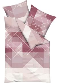 Bettw&auml;sche Kaeppel "Linear", rot (bordeaux), B/L: 155cm x 220cm, 1 Stk., 1 Stk., Feinbiber, B/L: 80cm x 80cm, 2 Stk., Feinbiber, Obermaterial: 100% Baumwolle, Bettw&auml;sche, Bettw&auml;sche, Mit grafischem Muster