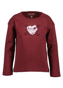 Langarmshirt Blue Seven, M&auml;dchen, Gr. 104, burgund, Single Jersey, Obermaterial: 100% Baumwolle, bedruckt, regular fit normal, Rundhals, Shirts Langarmshirt