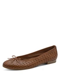 Ballerina Tamaris, Damen, Gr. 42 (8), braun, Glattleder, unifarben, Schuhe Ballerina, Blockabsatz, Schlupfschuh, Businesschuh mit Touch It-Ausstattung