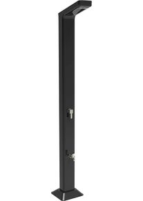 Solardusche Ubbink "SOLARIS PREMIUM LED", schwarz, B:16,8cm H:228cm L:16,8cm, Aluminium, Outdoorduschen, Solardusche, mit LED-Beleuchtung am Duschkopf, Topseller