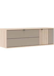 H&auml;ngeschuhschrank Innostyle "PISA H&auml;ngeschuhschrank", basalt, riva eiche, B:133cm H:43cm T:38cm, Holzwerkstoff, MDF, Metall, Schr&auml;nke, H&auml;ngeschuhschrank, Soft Close, AB- Kante, 1 Klappe, 4 F&auml;cher