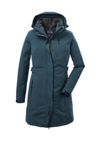 Parka Killtec "KOW 165 WMN PRK", Damen, Gr. 52, blau (hellpetrol), Obermaterial: 100% Polyester.Futter: 100% Polyester.F&uuml;llung: 100% Polyester, Jacken Parka, Wasser- und winddichter Parka mit Teddyfleece und abnehmbarer Kapuze