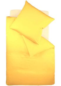 Bettw&auml;sche Fleuresse "Colours in 135x200, 155x220 oder 200x200 cm", gelb, B/L: 135cm x 200cm, 1 Stk., 1 Stk., Mako-Satin, B/L: 80cm x 80cm, 2 Stk., Mako-Satin, Obermaterial: 100% Baumwolle, Bettw&auml;sche, Bettw&auml;sche, Bettw&auml;sche aus 100% Baumwolle, uni, mit Rei&szlig;verschluss
