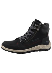 Schn&uuml;rboots Mustang Shoes "Benedetto", Herren, Gr. 41, schwarz, Lederimitat, Basic, Schuhe Schn&uuml;rboots, High Top Sneaker, Schn&uuml;rboots mit Rei&szlig;verschluss