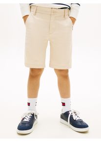 Shorts Tommy Hilfiger "1985 CHINO SHORT", Jungen, Gr. 4 (104), N-Gr, classic beige, Web, Obermaterial: 97% Baumwolle, 3% Elasthan, straight fit, Hosen Shorts, mit Logostickerei