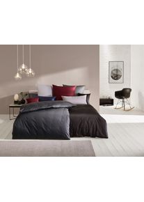 Bettw&auml;sche Kaeppel "Uni", schwarz, B/L: 135cm x 200cm, 1 Stk., 1 Stk., Mako-Satin, B/L: 80cm x 80cm, 2 Stk., Mako-Satin, Obermaterial: 100% Baumwolle, Bettw&auml;sche, Bettw&auml;sche, Unifarben