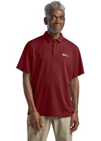Poloshirt Jack Wolfskin "DELGAMI POLO M", Herren, Gr. M (50), rot (deep, ruby), Obermaterial: 100% POLYESTER, Shirts Poloshirt
