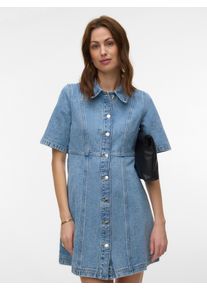 V&eacute;ro Moda Jeanskleid VERO MODA "VMDAISY 2/4 SHORT DENIM DRESS NOOS", Damen, Gr. L, N-Gr, blau (light blau denim), Denim/Jeans, Obermaterial: 100% Baumwolle, unifarben, kurz, Kleider Jeanskleid, Baumwolle