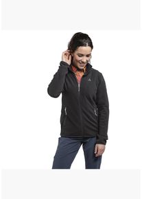 Sch&ouml;ffel Fleecejacke SCH&Ouml;FFEL "Fleece Jk Style Ash WMS", Damen, Gr. 52, schwarz, Fleece, Obermaterial: 100% Polyester, unifarben, hoch geschlossener Ausschnitt, eingesetzt eingefasste Kante, Jacken Fleecejacke, sportlicher Stil mit Logostickerei, w&auml;rmendes Material