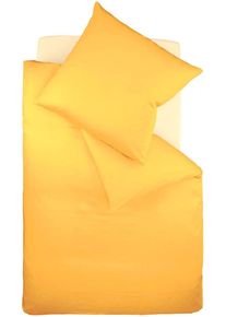 Bettw&auml;sche Fleuresse "Colours in 135x200, 155x220 oder 200x200 cm", gelb (sonne), B/L: 155cm x 200cm, 1 Stk., 1 Stk., Mako-Satin, B/L: 80cm x 80cm, 2 Stk., Mako-Satin, Obermaterial: 100% Baumwolle, Bettw&auml;sche, Bettw&auml;sche, Bettw&auml;sche aus 100% Baumwolle, uni, mit Rei&szlig;verschluss