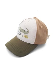 Baseball Cap MaxiMo, Jungen, Gr. 49/51, wollwei&szlig;, tee, Canvas, Baumwolle, Caps Baseball Cap, Motiv Krokodil, Basecap, 5-Panel, Klettverschluss, Jungen, Topseller