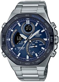 Smartwatch CASIO EDIFICE, bunt (dunkelblau, silberfarben, silberfarben, blau), Smartwatches, Herren, Smartwatch, Solaruhr,Armbanduhr,Herrenuhr,Stoppfunktion,Edelstahlarmband,Bluetooth