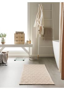 benuta nest Kylpyhuonematto Jojo Beige 50x80 cm Beige Yksiv&auml;rinen,Rakennemix
