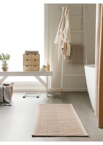 benuta nest Kylpyhuonematto Jojo Beige 50x80 cm Beige Yksiv&auml;rinen,Rakennemix