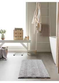 benuta nest Kylpyhuonematto Ilka Vaaleanharmaa 50x80 cm Vaaleanharmaa Yksiv&auml;rinen,Rakennemix