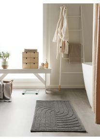 benuta nest Kylpyhuonematto Jojo Antrasiitti 50x80 cm Antrasiitti Yksiv&auml;rinen,Rakennemix