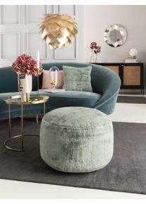 benuta pure Pouf Nova Vaaleanvihre&auml; 55x55x30 cm Vaaleanvihre&auml; Yksiv&auml;rinen