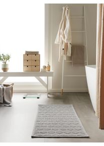 benuta nest Kylpyhuonematto Jojo Harmaa 50x80 cm Harmaa Yksiv&auml;rinen,Rakennemix