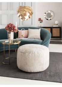 benuta pure Pouf Nova Vaaleanharmaa 55x55x30 cm Vaaleanharmaa Yksiv&auml;rinen