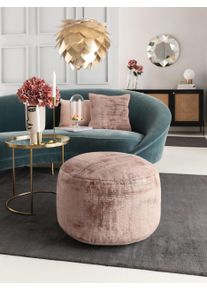 benuta pure Pouf Nova Vaaleanpunainen 55x55x30 cm Vaaleanpunainen Yksiv&auml;rinen