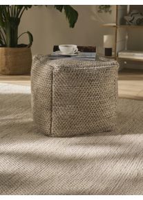 benuta pure K&auml;sintehty villapouf Rocco Taupe 45x45x45 cm Taupe Yksiv&auml;rinen