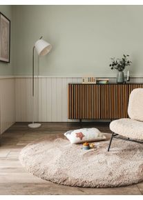 benuta nest Py&ouml;re&auml; p&ouml;rr&ouml;matto Cloudy Taupe &oslash; 80 cm py&ouml;re&auml; Taupe Yksiv&auml;rinen