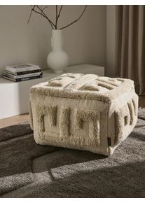 benuta Finest K&auml;sintehty villapouf Minos Kerma 55x55x30 cm Kerma Rakennemix