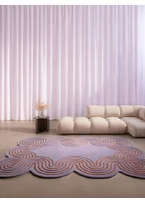 benuta Finest Villamatto Helix Violetti 200x300 cm Violetti Abstrakti,Rakennemix