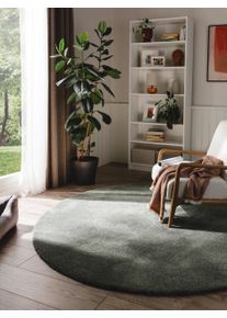 benuta nest Pest&auml;v&auml; p&ouml;rr&ouml;matto Melvin Vihre&auml; &oslash; 150 cm py&ouml;re&auml; Vihre&auml; Yksiv&auml;rinen