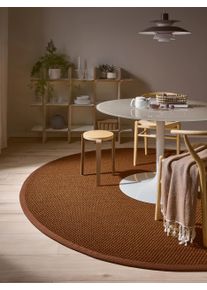 benuta pure Sisalmimatto Greta Vaaleanruskea &oslash; 150 cm py&ouml;re&auml; Vaaleanruskea Reunus,Yksiv&auml;rinen