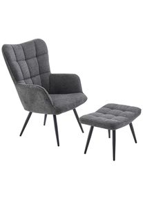 Ti`me Ti'me Relaxsesselset, Dunkelgrau, Metall, Textil, 68x100x78 cm, Wohnzimmer, Sessel, Relaxsessel