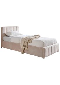 Boxxx Polsterbett, Beige, Kunststoff, Pappel, massiv, 90x200 cm, Stoffauswahl, in verschiedenen Gr&ouml;&szlig;en erh&auml;ltlich, Schlafzimmer, Betten, Einzelbetten