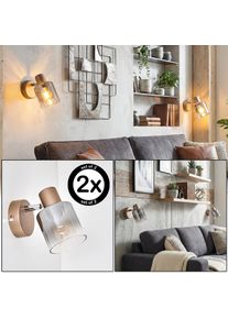 hofstein Casterk V&auml;gglampa, V&auml;ggspotlight Brun, Krom, 1-ljusk&auml;llor