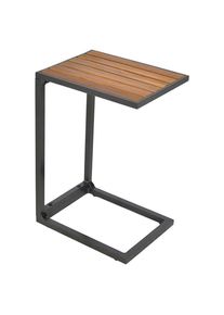 Gardenson , Graphitfarben, Naturfarben , Metall , Akazie , massiv , rechteckig , 32x61x41 cm , Freizeit im Garten, Gartenaccessoires