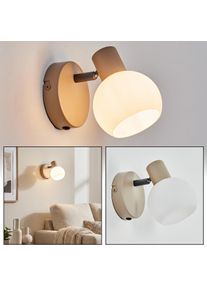 hofstein Lumox V&auml;gglampa, V&auml;ggspotlight Beige, Svart, 1-ljusk&auml;llor