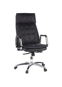 Mid.you , Schwarz , Metall , Kombination Echtleder/Lederlook , Nappaleder, Rindleder , 60x130x48 cm , Sitzfl&auml;che 360&deg; drehbar , B&uuml;rom&ouml;bel, B&uuml;rost&uuml;hle, Chefsessel