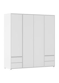 Rauch M&ouml;bel , Wei&szlig; , Holzwerkstoff , 5 F&auml;cher , 4 Schublade(n) Schubladen , 187x194x53 cm , Blauer Engel, Goldenes M, Made in Germany , Schlafzimmer, Kleiderschr&auml;nke, Dreht&uuml;renschr&auml;nke