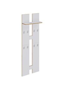 Mid.you , Wei&szlig;, Honigeiche , Holzwerkstoff , 57x170x20 cm , Hutablage , Garderobe, Wandhaken & Paneele, Wandgarderobe