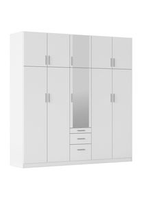 Rauch M&ouml;bel , Wei&szlig; , Holzwerkstoff , 7 F&auml;cher , 3 Schublade(n) Schubladen , 226x229x54 cm , Blauer Engel, Goldenes M, Made in Germany , in verschiedenen Gr&ouml;&szlig;en erh&auml;ltlich, Schrankfront mit Spiegel , Schlafzimmer, Kleiderschr&auml;nke, Dreht&uuml;renschr&auml;nke