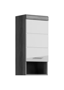 Mid.you , Anthrazit, Grau, Wei&szlig; Hochglanz , Holzwerkstoff , 2 F&auml;cher , 37x79x24 cm , FSC MIX , h&auml;ngend , Badezimmer, Badezimmerm&ouml;bel, Badezimmerschr&auml;nke, H&auml;ngeschr&auml;nke Bad