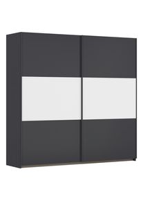 Rauch M&ouml;bel , Grau, Wei&szlig;, Alufarben , Holzwerkstoff , 2 F&auml;cher , 218x210x59 cm , Blauer Engel, Goldenes M, Made in Germany , in verschiedenen Gr&ouml;&szlig;en erh&auml;ltlich , Schlafzimmer, Kleiderschr&auml;nke, Schwebet&uuml;renschr&auml;nke