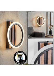 hofstein Galen V&auml;gglampa LED tr&auml;optik, Svart, 1-ljusk&auml;llor